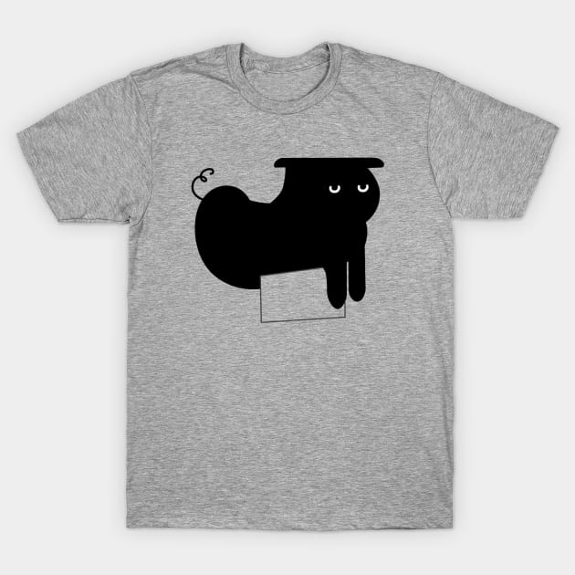 Airplane Ears Black Cat T-Shirt by DrawKyle